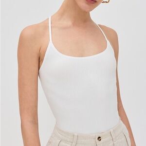 Reformation Indie Knit Ribbed Camisole Tank Top in White | Large